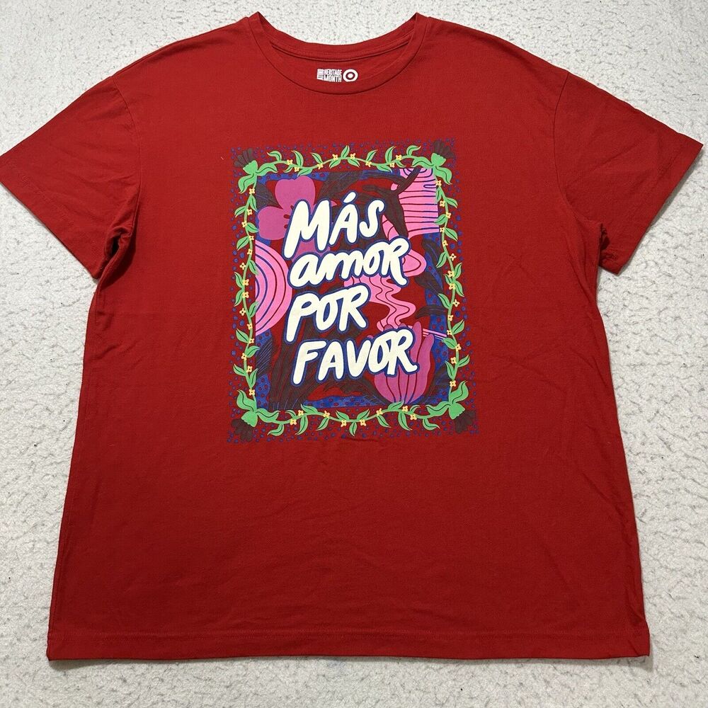 Target Latino Heritage Month Men's Medium Graphic T Shirt Short Sleeve Red